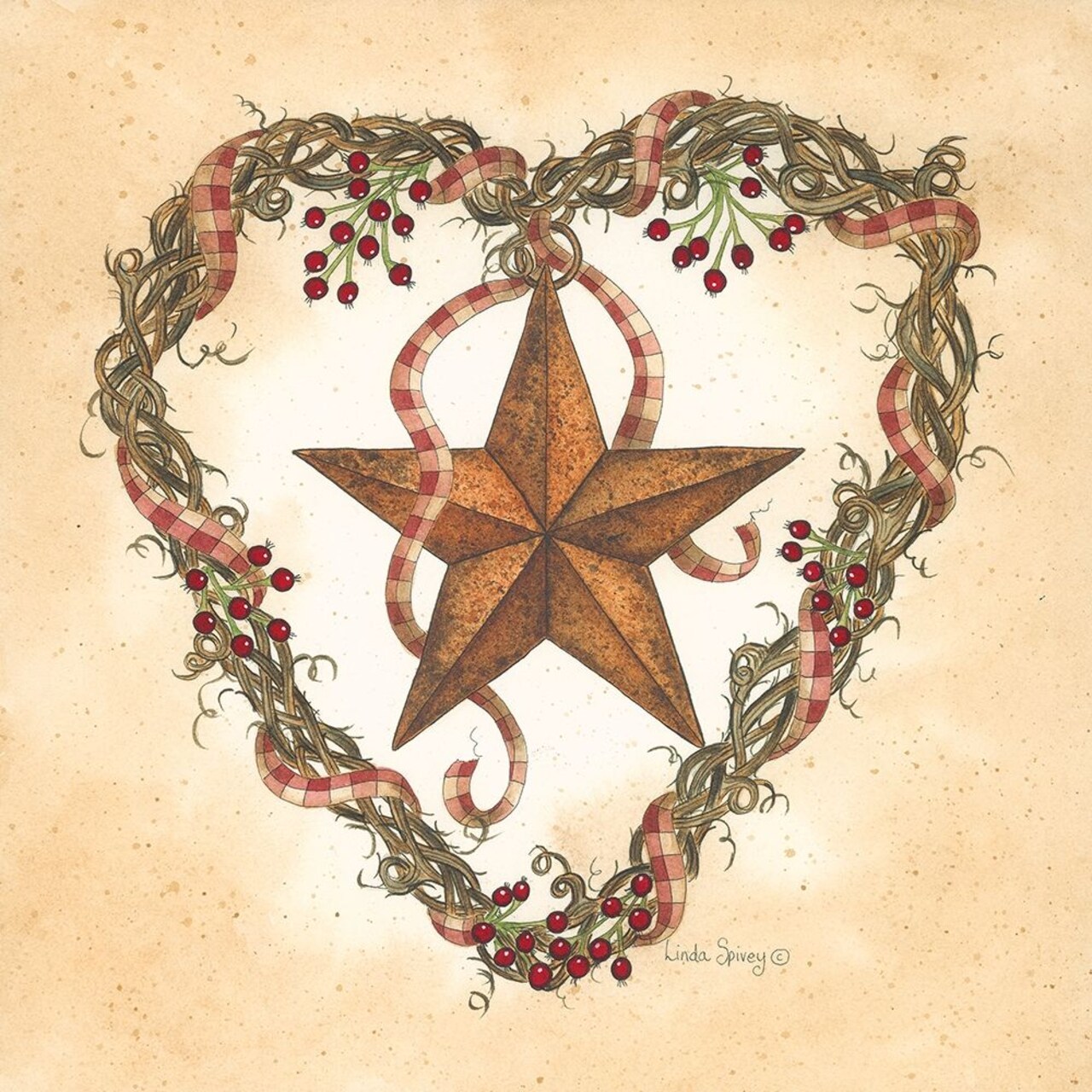 Barnstar with Heart Wreath Poster Print by Linda Spivey - Item # VARPDXLS697